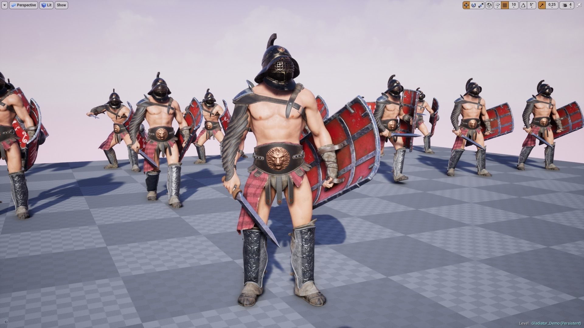 Gladiator Murmillo Low-poly 3D model_16