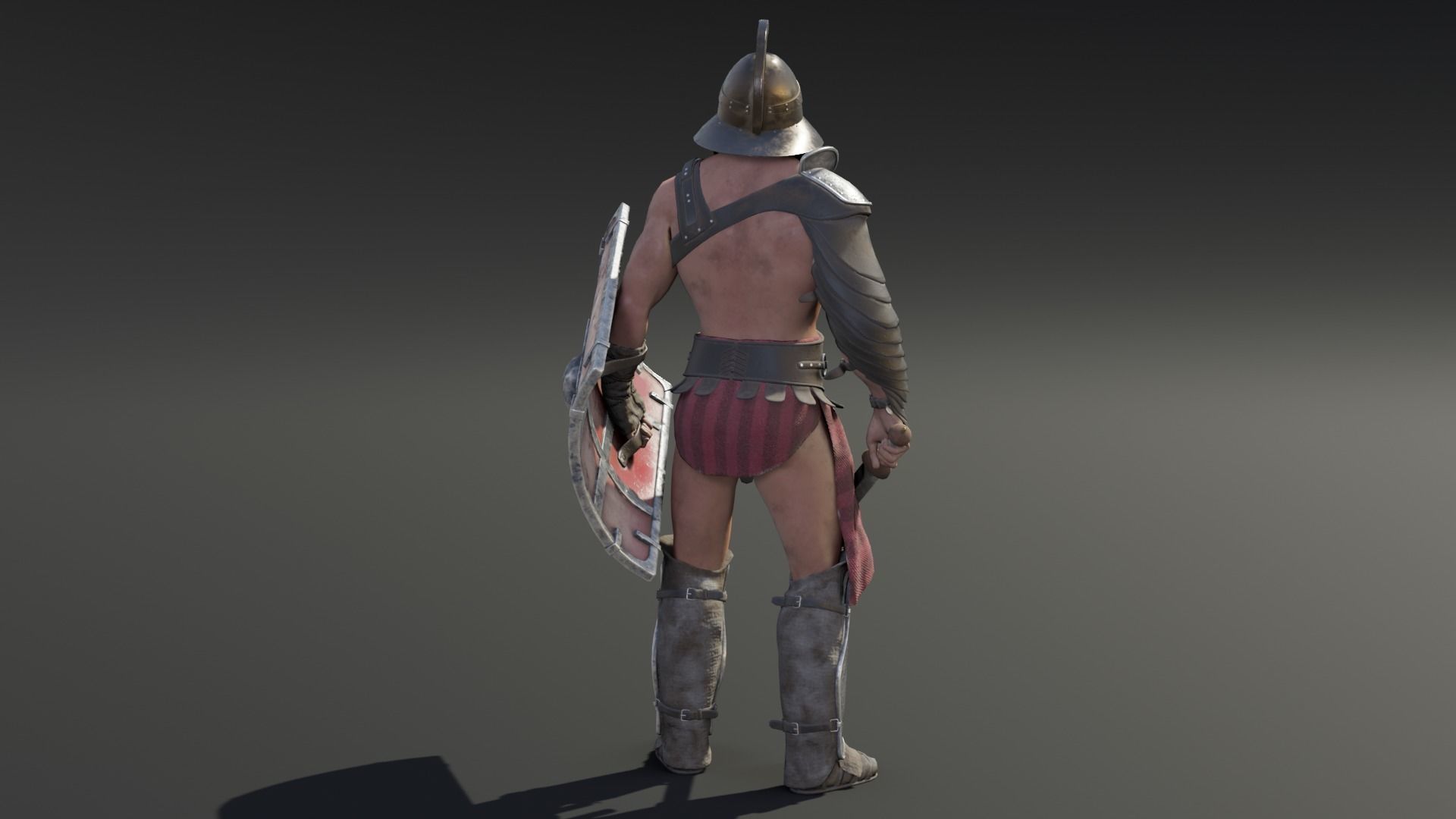 Gladiator Murmillo Low-poly 3D model_10