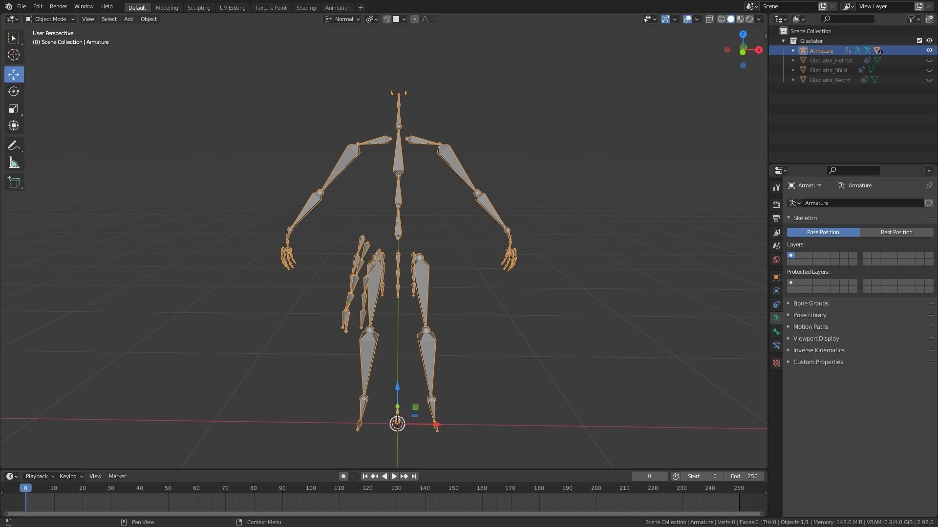 Gladiator Murmillo Low-poly 3D model_14