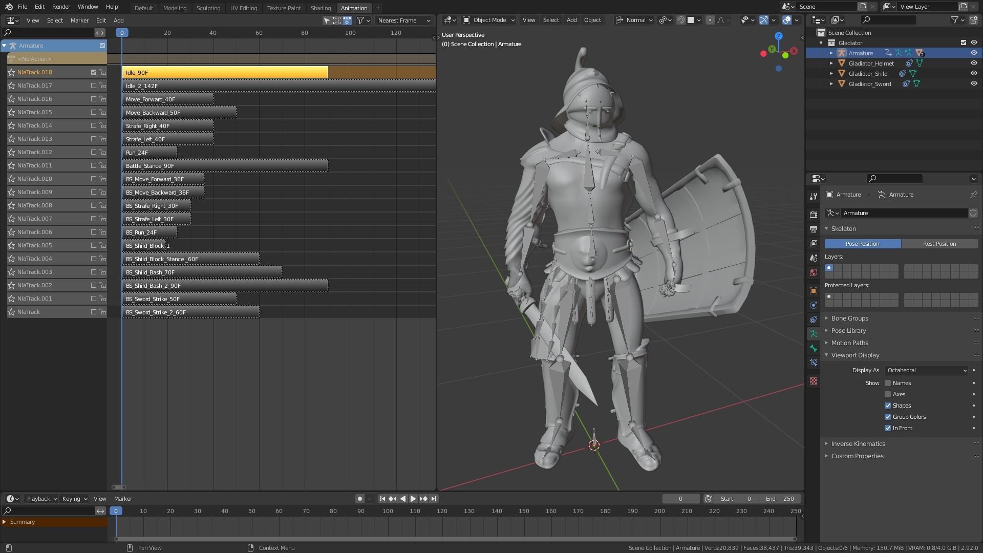 Gladiator Murmillo Low-poly 3D model_15