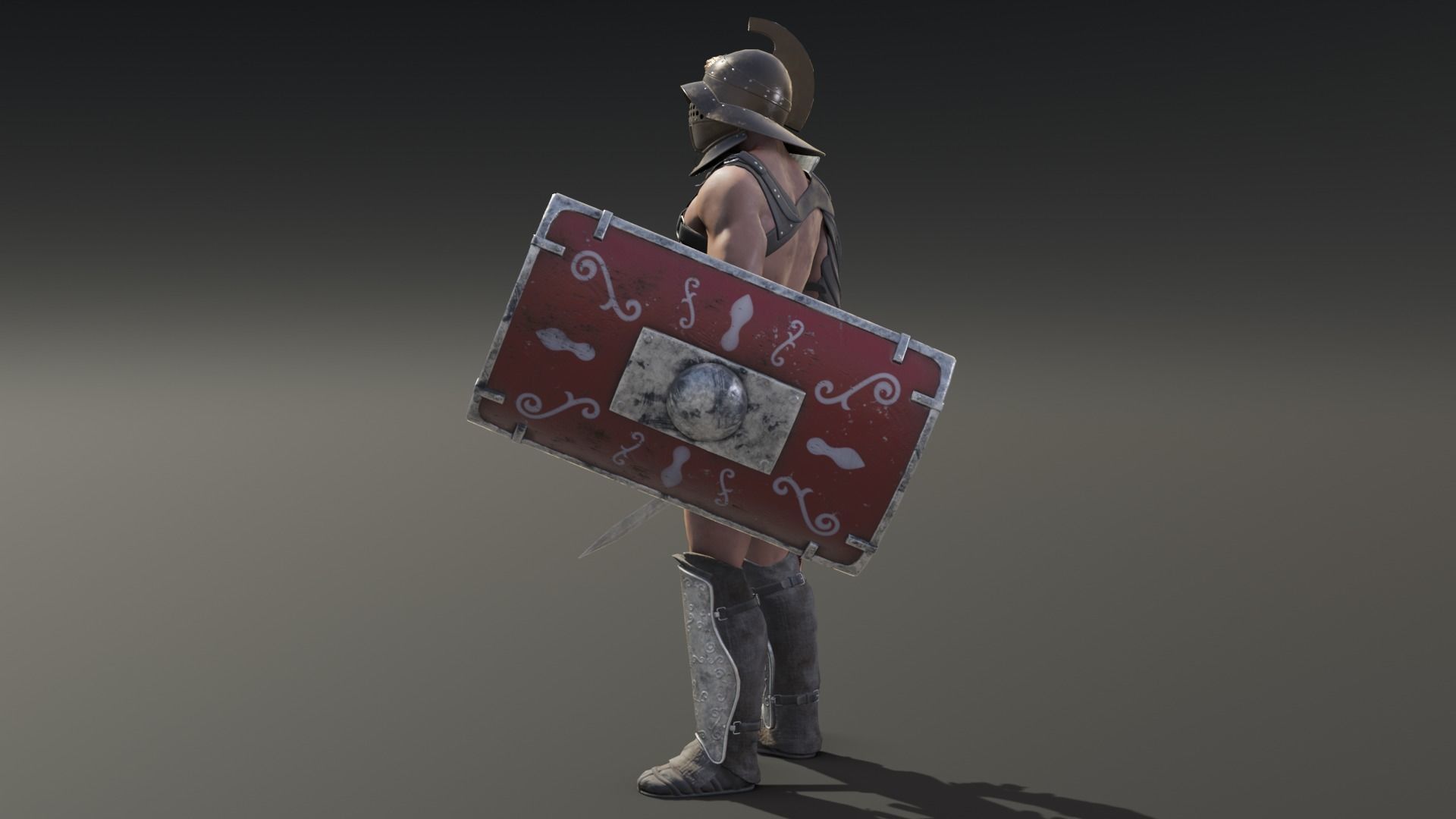 Gladiator Murmillo Low-poly 3D model_11