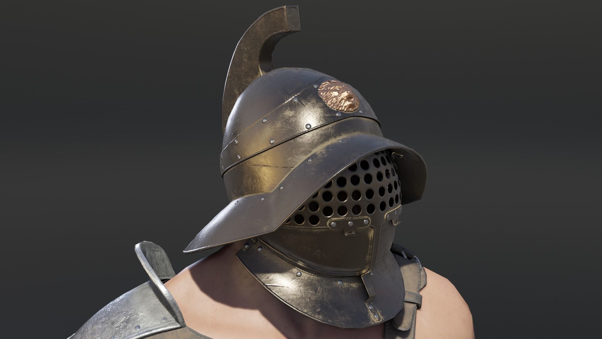 Gladiator Murmillo Low-poly 3D model_7