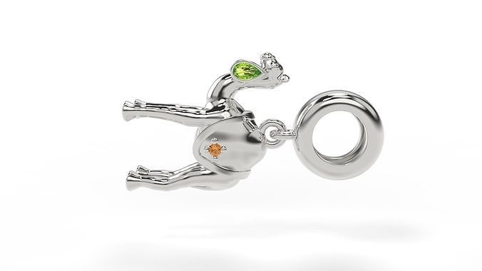 Camel Charm with Gems 3D print model
