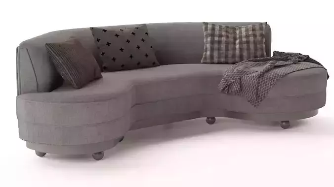 Bar Sofa Lounge Curved Sofa 3D model
