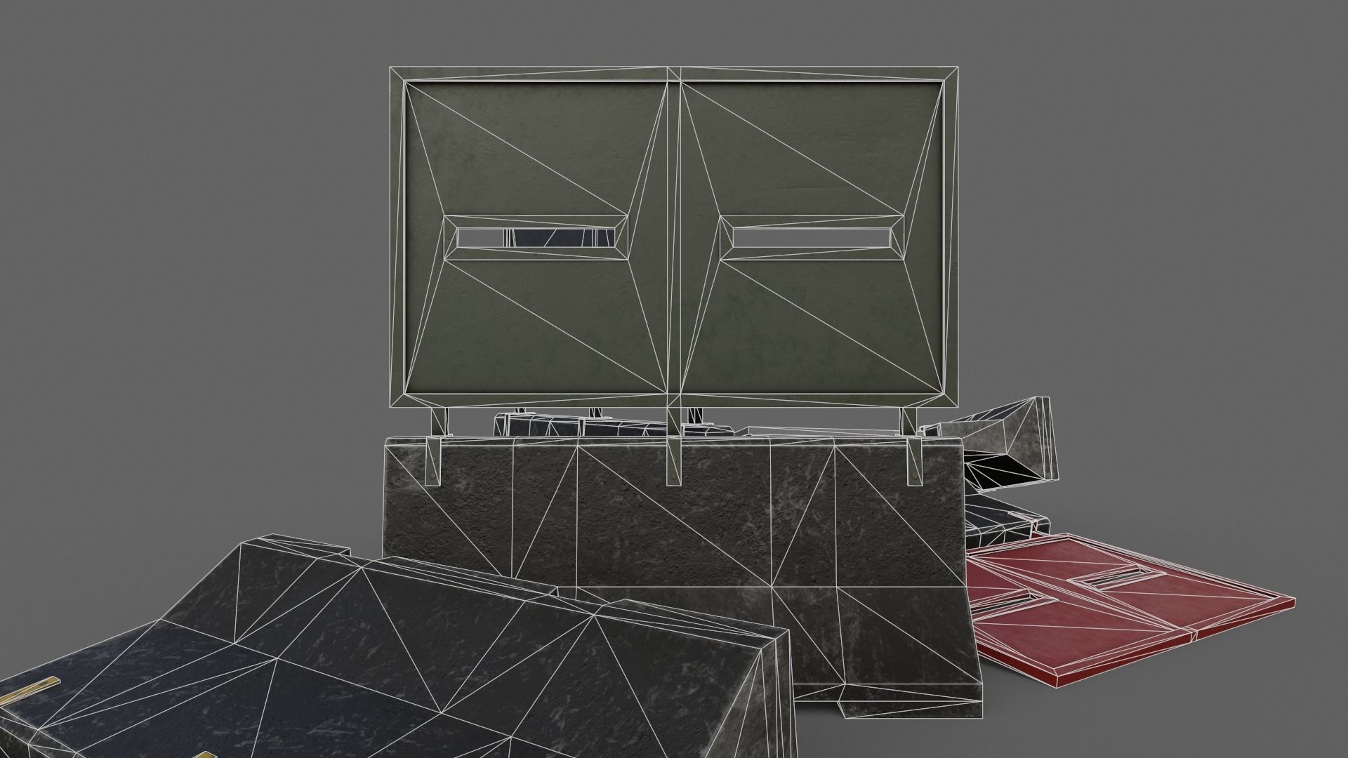 PBR Concrete Roadblock Barrier V6 Low-poly 3D model_20