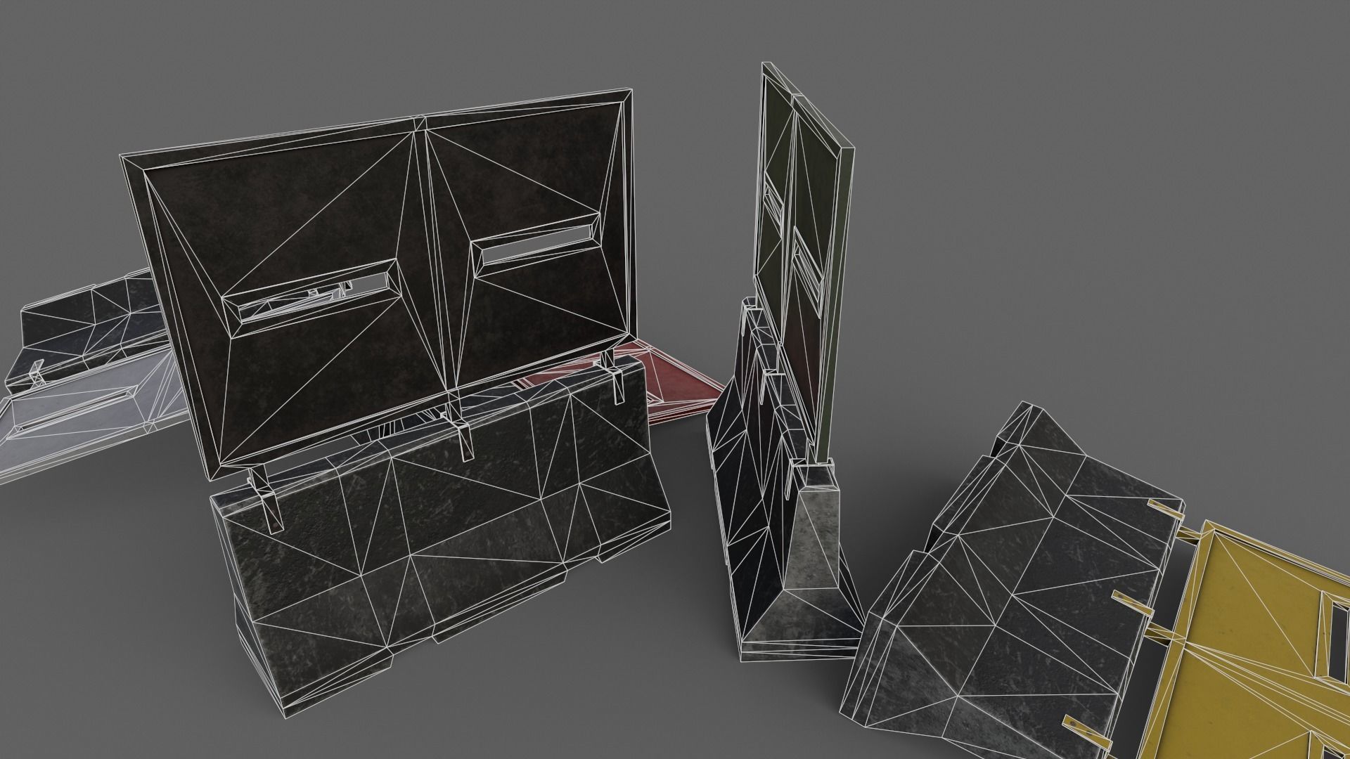 PBR Concrete Roadblock Barrier V6 Low-poly 3D model_22