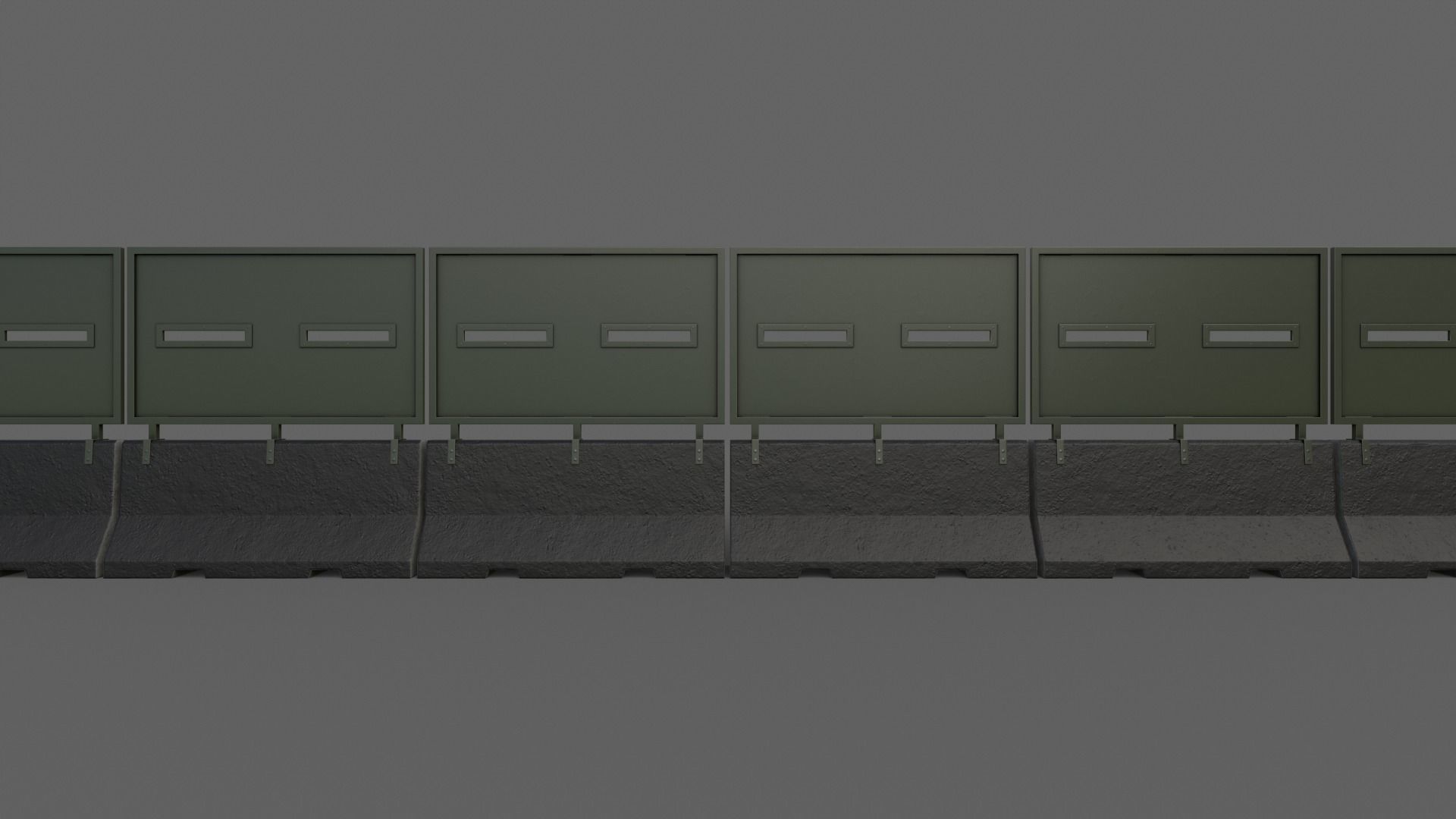 PBR Concrete Roadblock Barrier V6 Low-poly 3D model_17