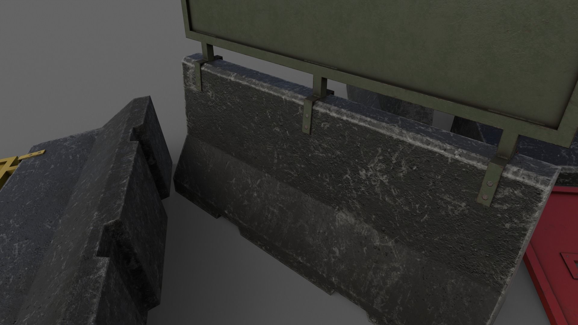 PBR Concrete Roadblock Barrier V6 Low-poly 3D model_25