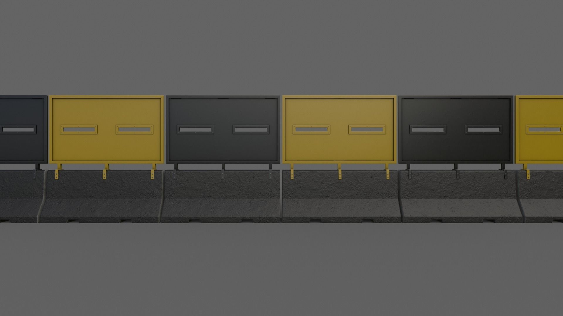 PBR Concrete Roadblock Barrier V6 Low-poly 3D model_15