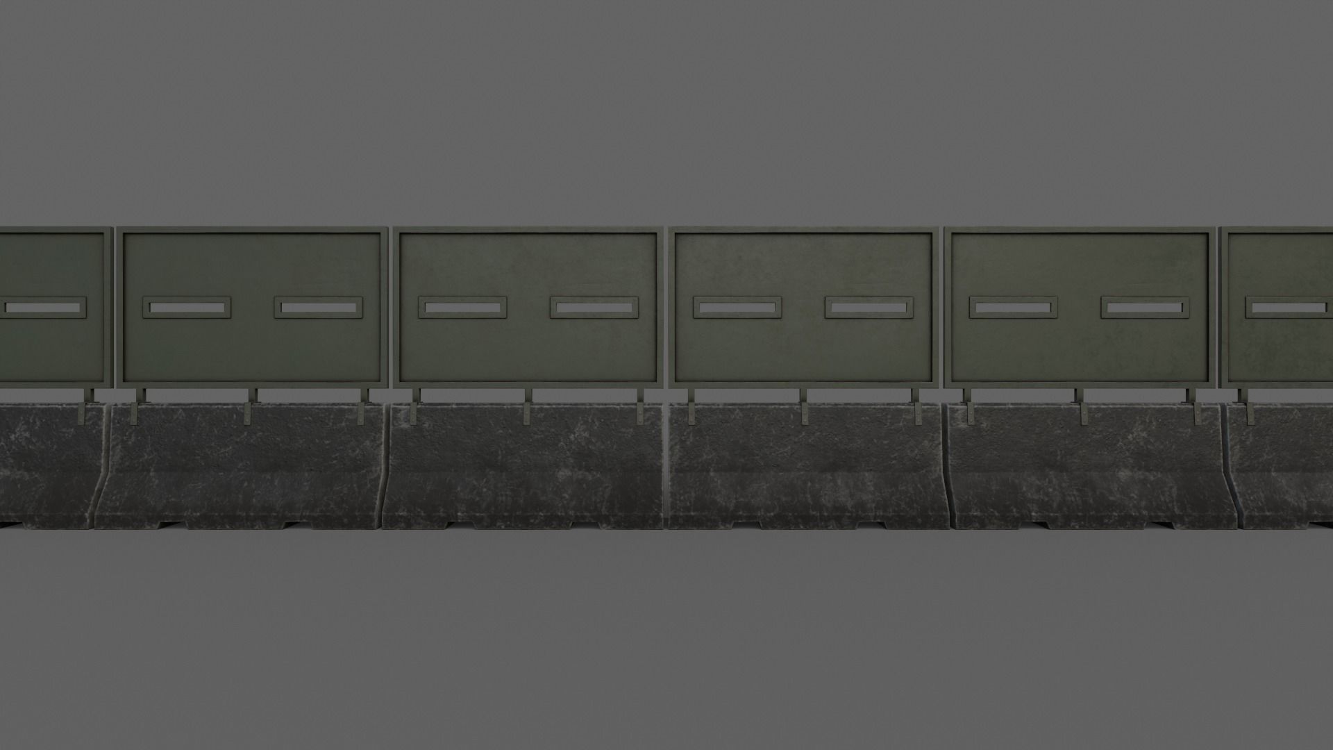 PBR Concrete Roadblock Barrier V6 Low-poly 3D model_18