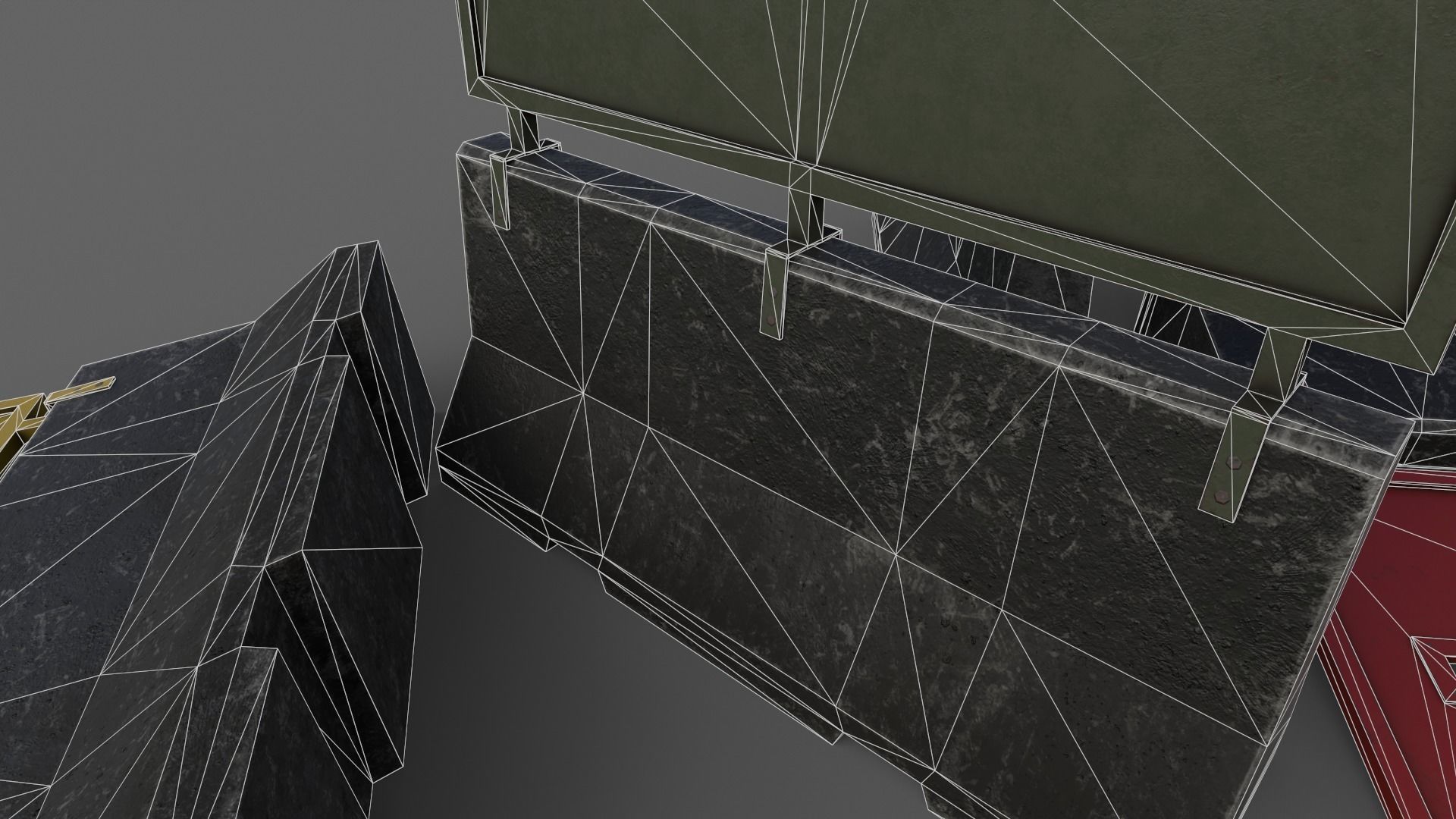 PBR Concrete Roadblock Barrier V6 Low-poly 3D model_26