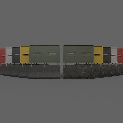 PBR Concrete Roadblock Barrier V6 Low-poly 3D model