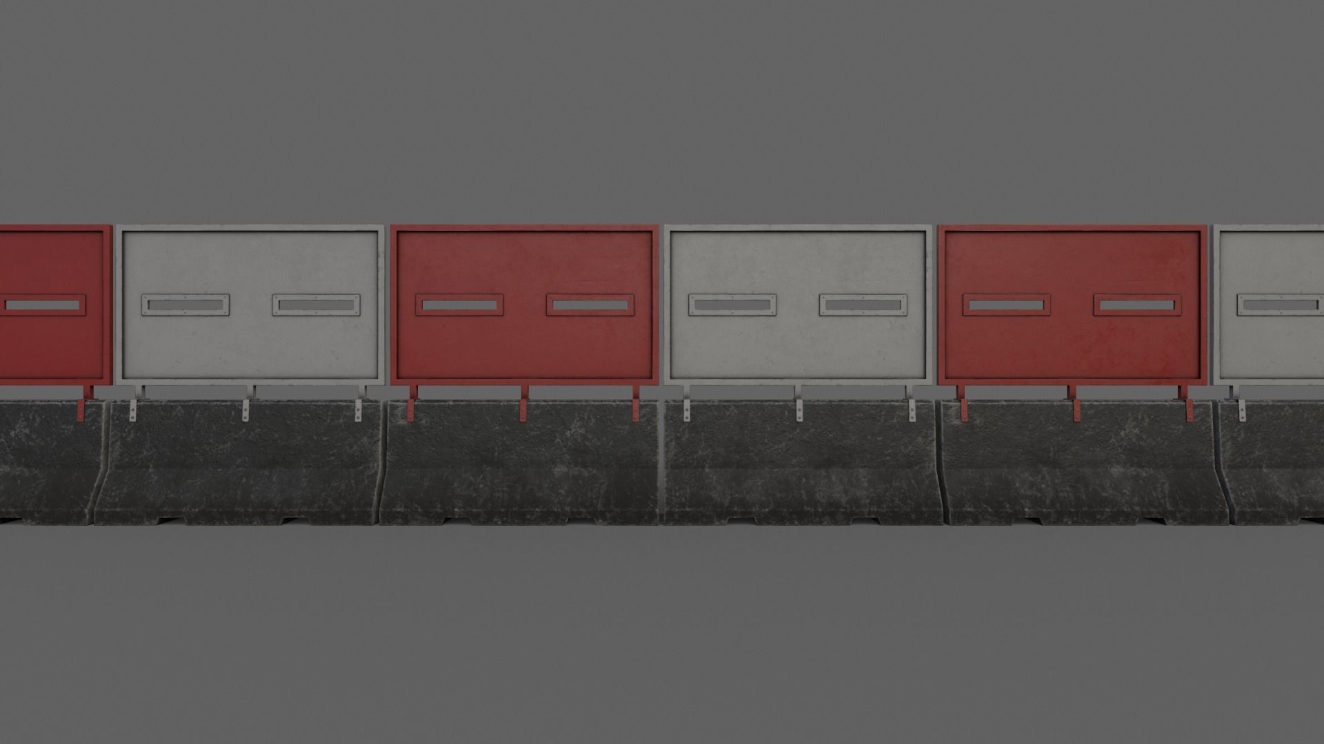 PBR Concrete Roadblock Barrier V6 Low-poly 3D model_14