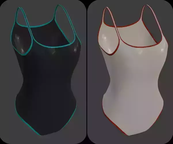 Swimsuit with orange straps