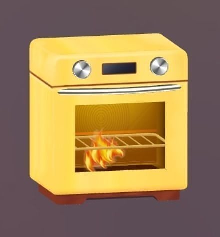 crazy oven Low-poly 3D model