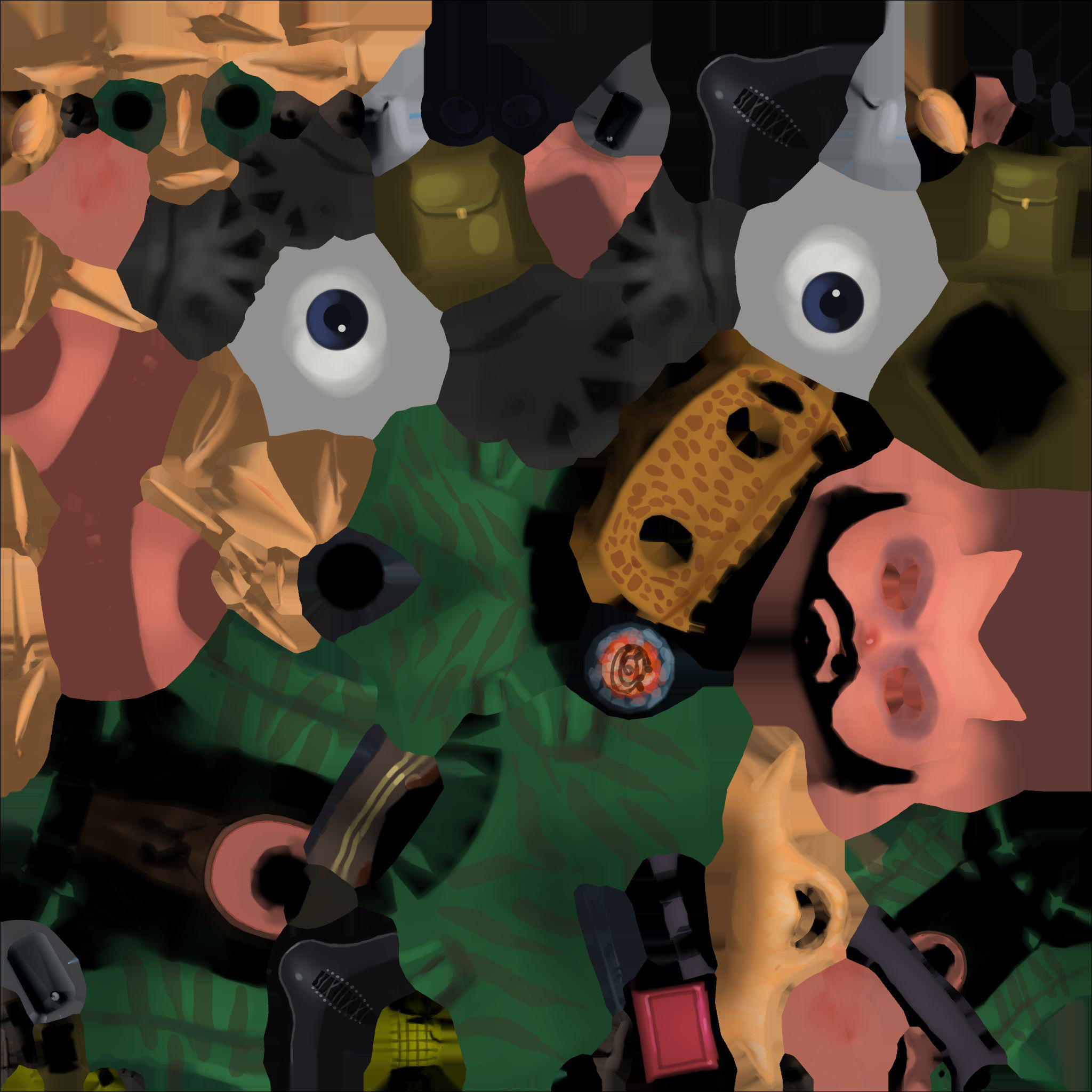 Low poly cartoon character Army Sergeant Low-poly 3D model_9