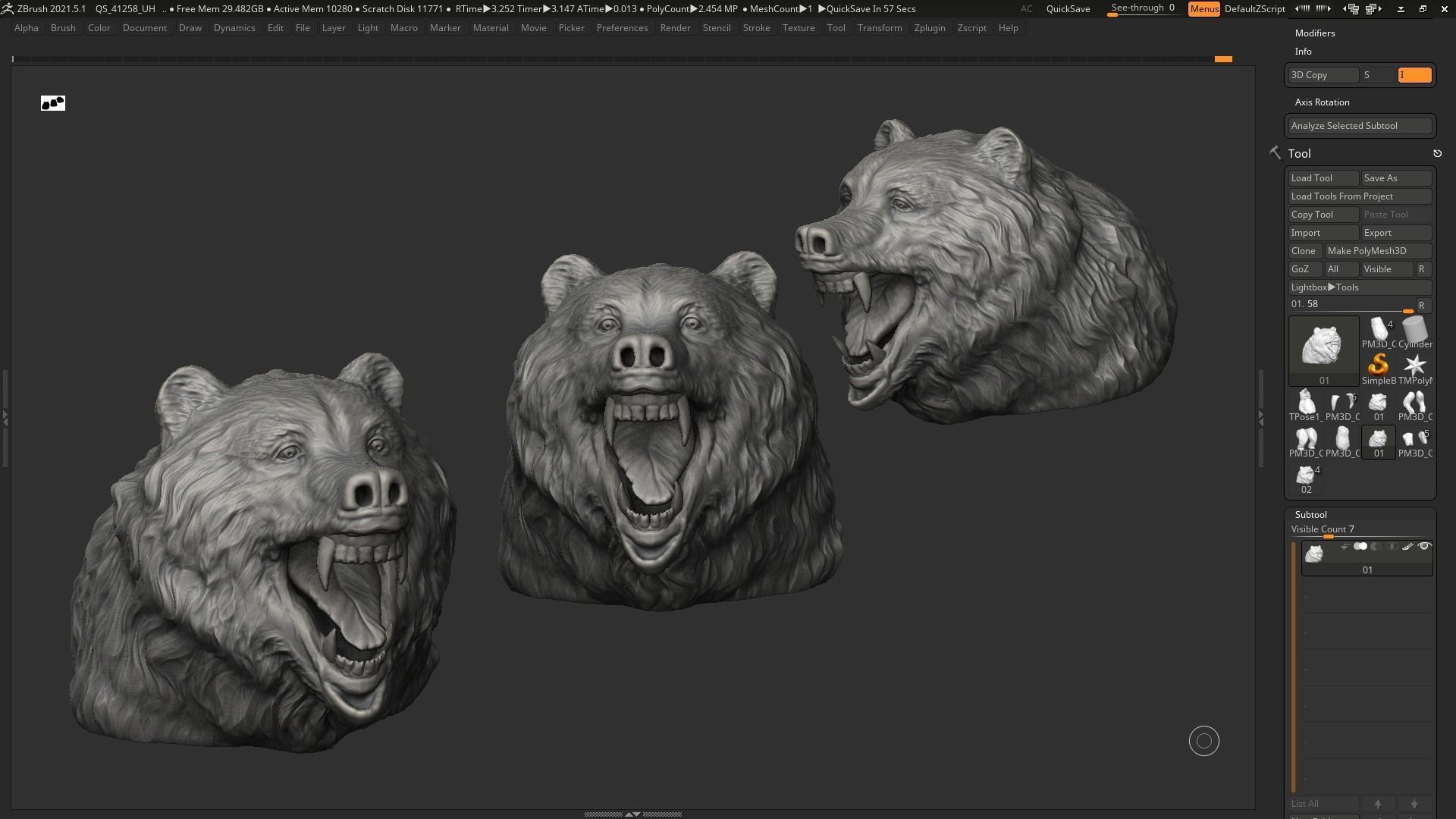 Bear Head  3D print model 3D print model_5