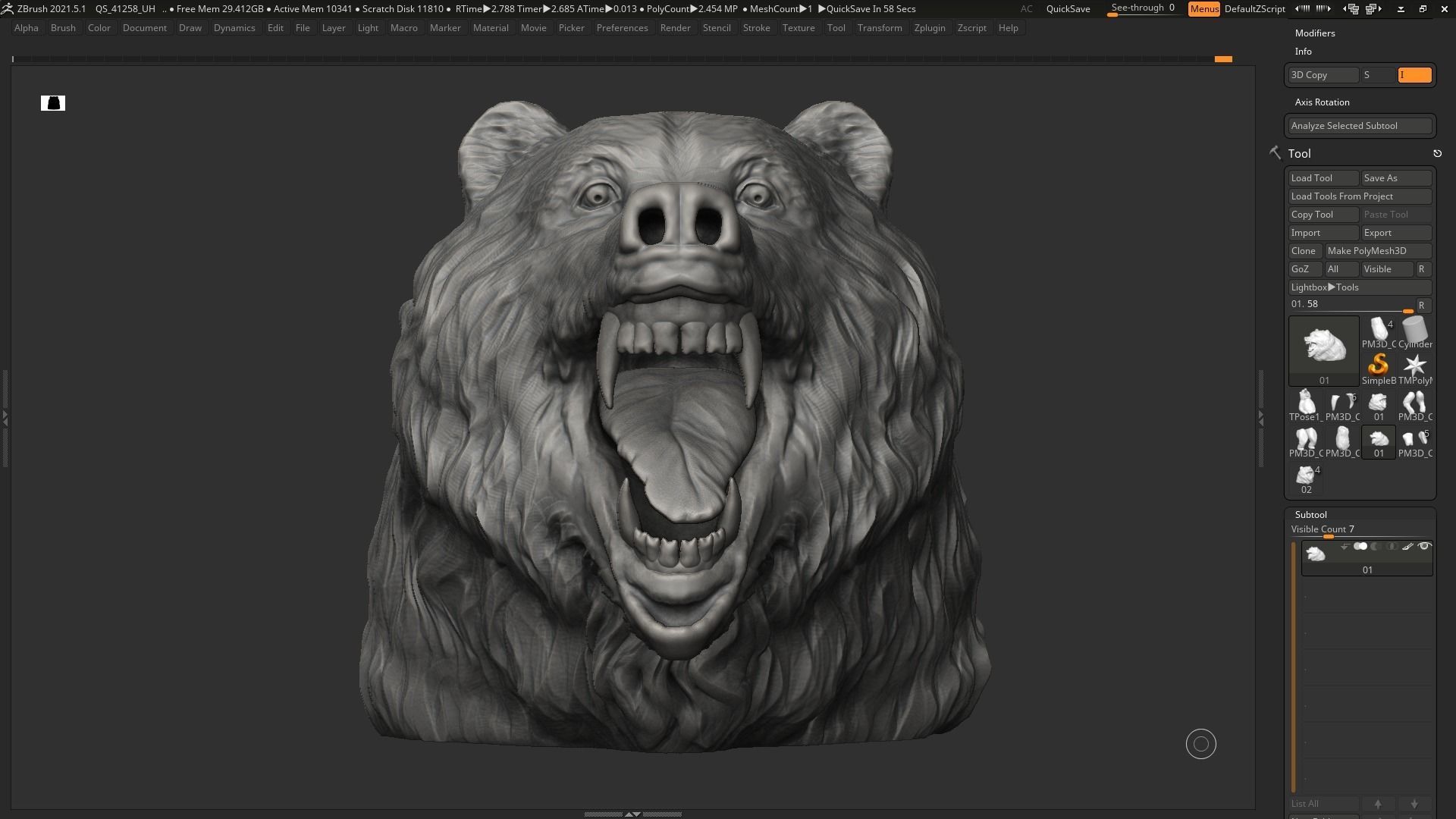 Bear Head  3D print model 3D print model_10