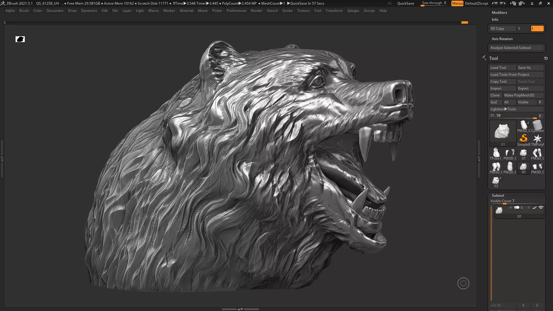 Bear Head  3D print model 3D print model_0