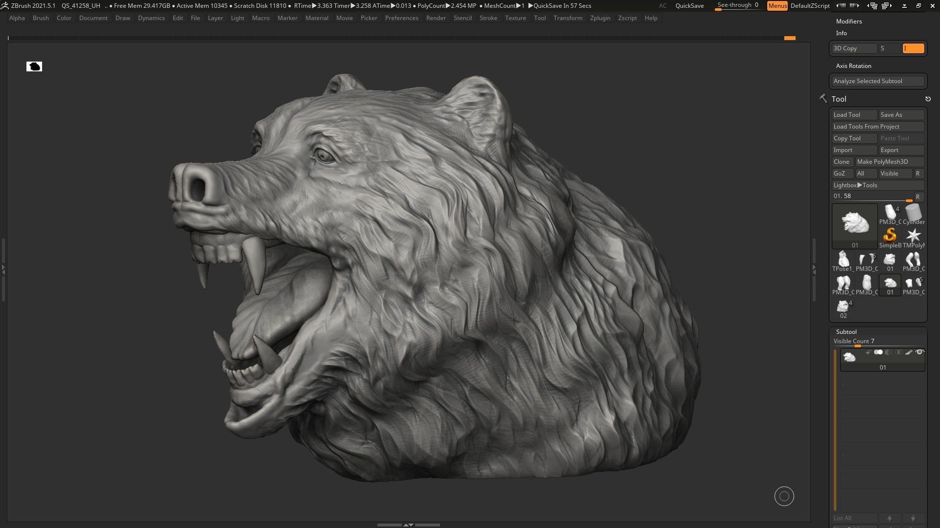 Bear Head  3D print model 3D print model_8