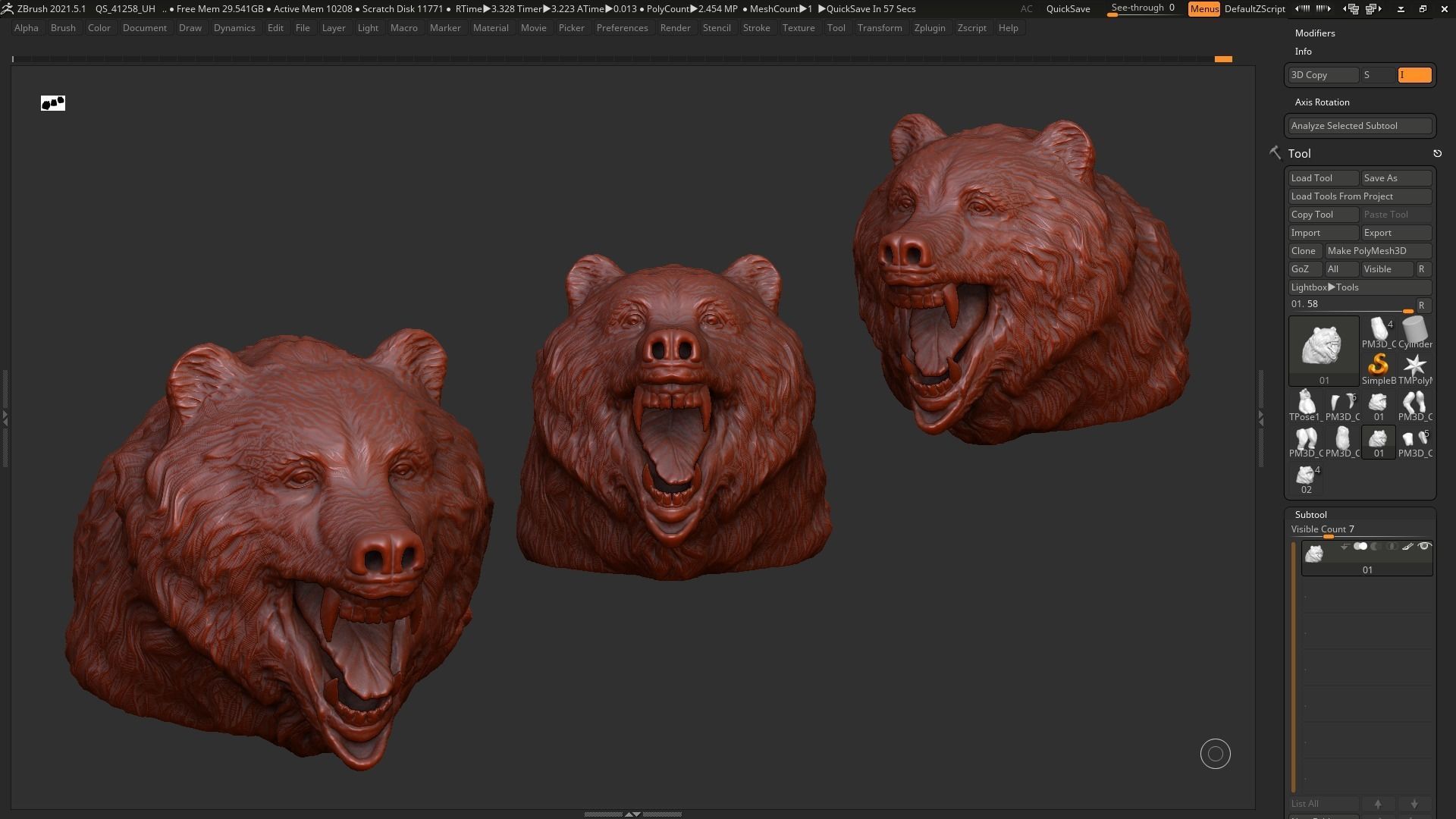 Bear Head  3D print model 3D print model_3