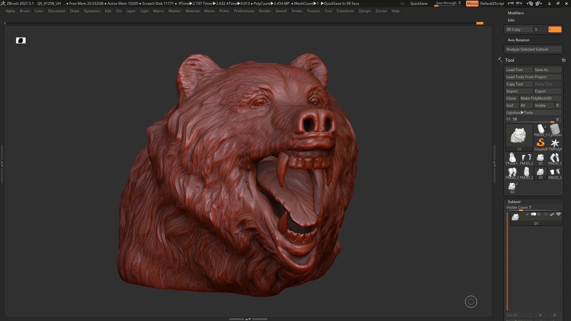 Bear Head  3D print model 3D print model_4