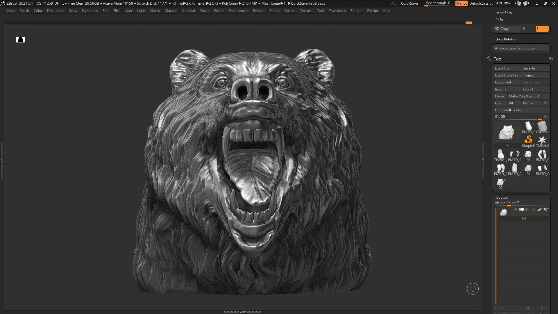 Bear Head  3D print model 3D print model_14