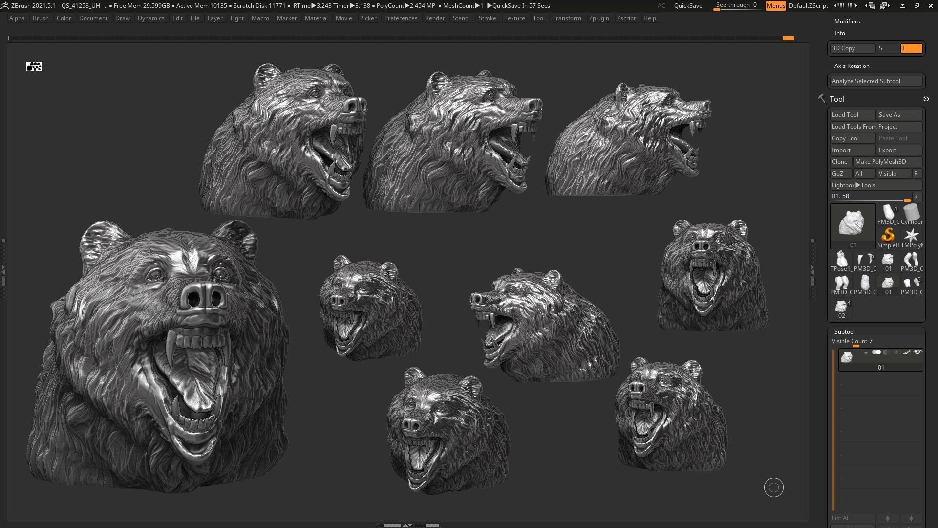 Bear Head  3D print model 3D print model_2