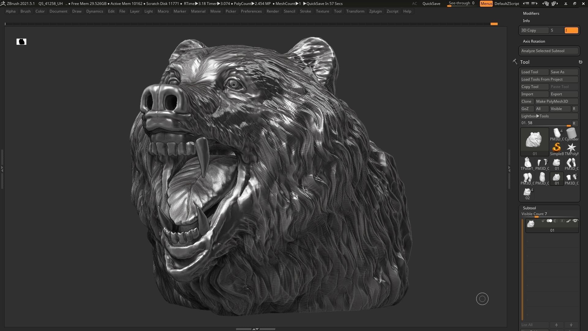 Bear Head  3D print model 3D print model_13