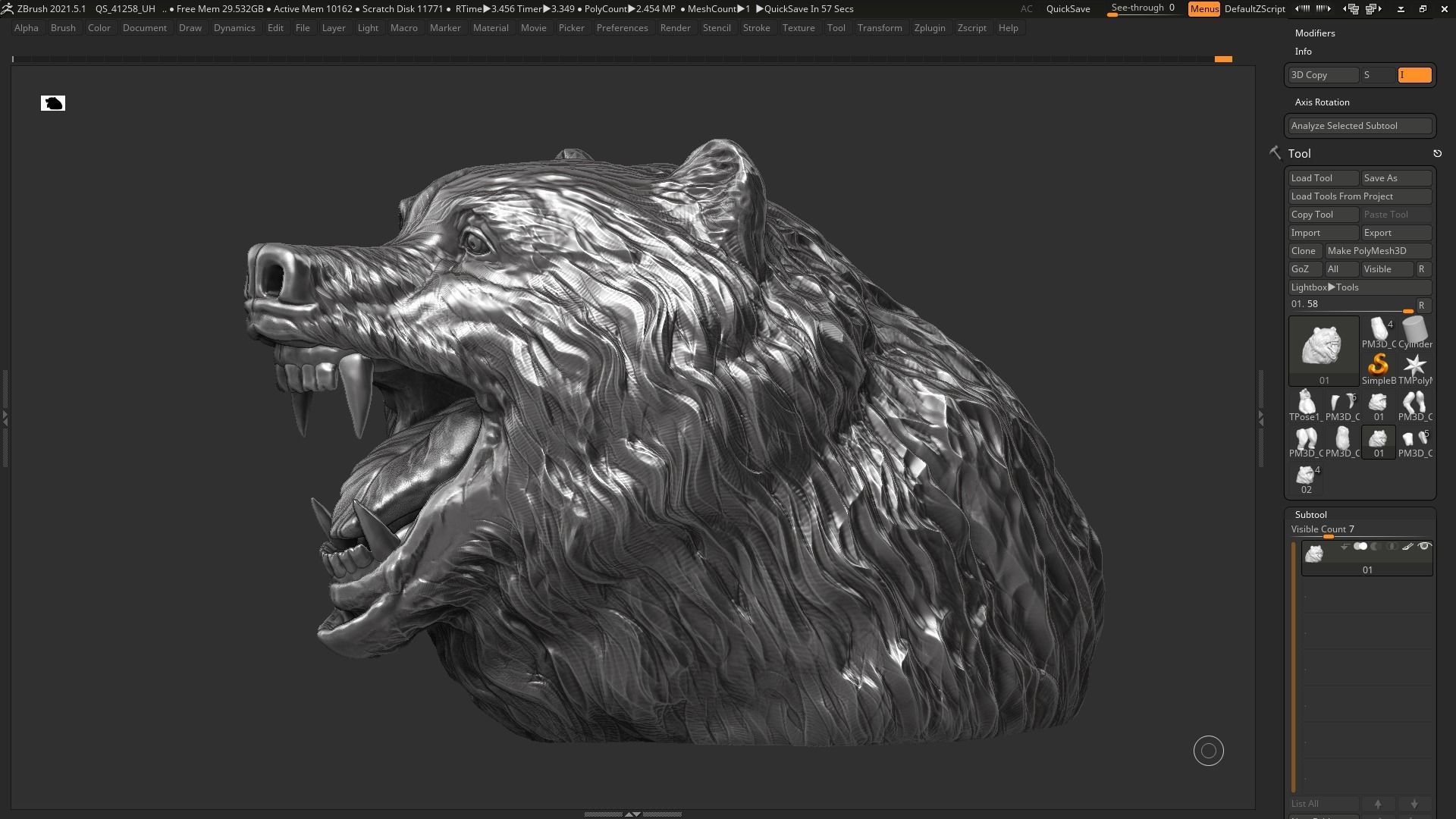 Bear Head  3D print model 3D print model_12
