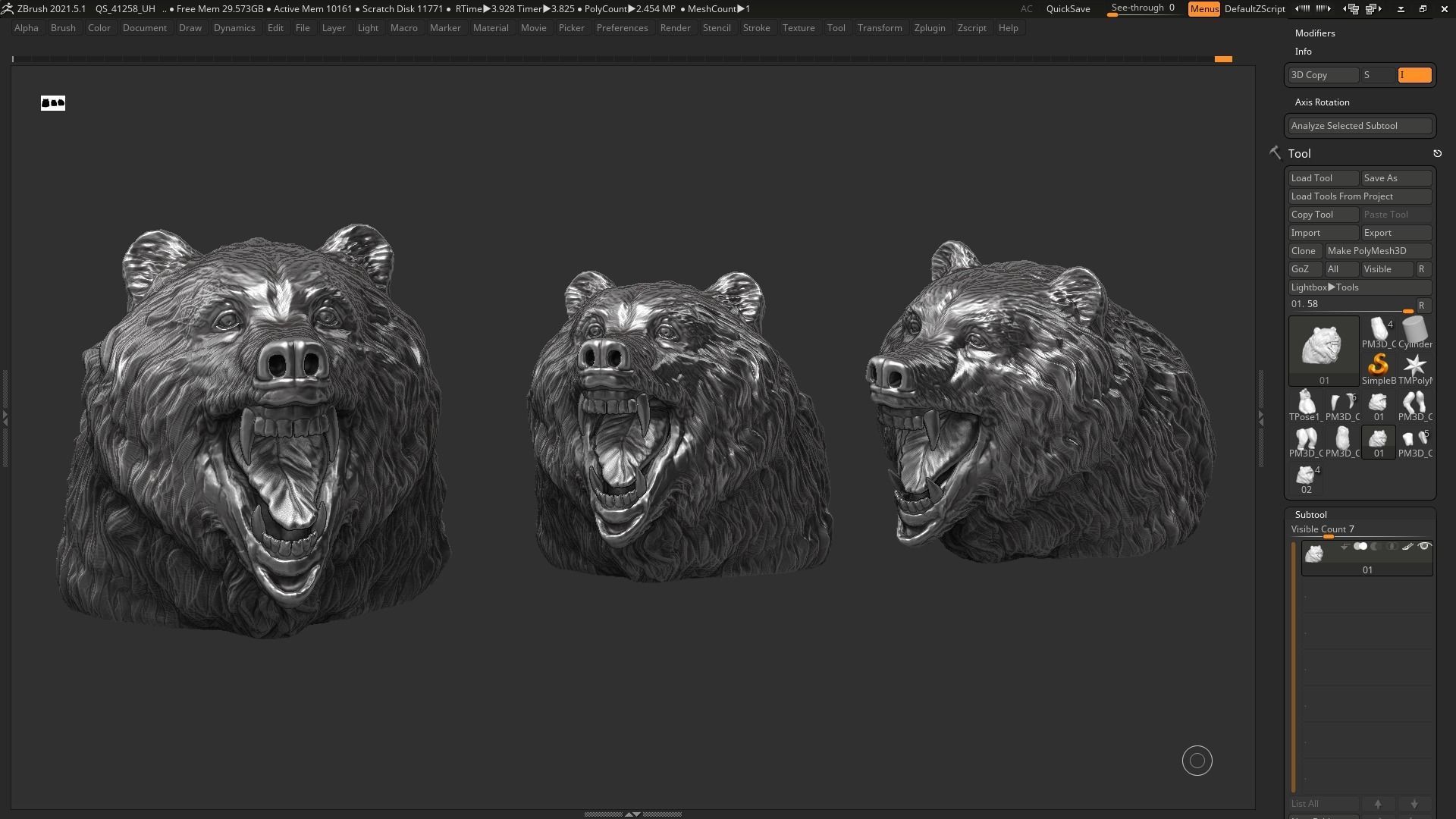 Bear Head  3D print model 3D print model_1
