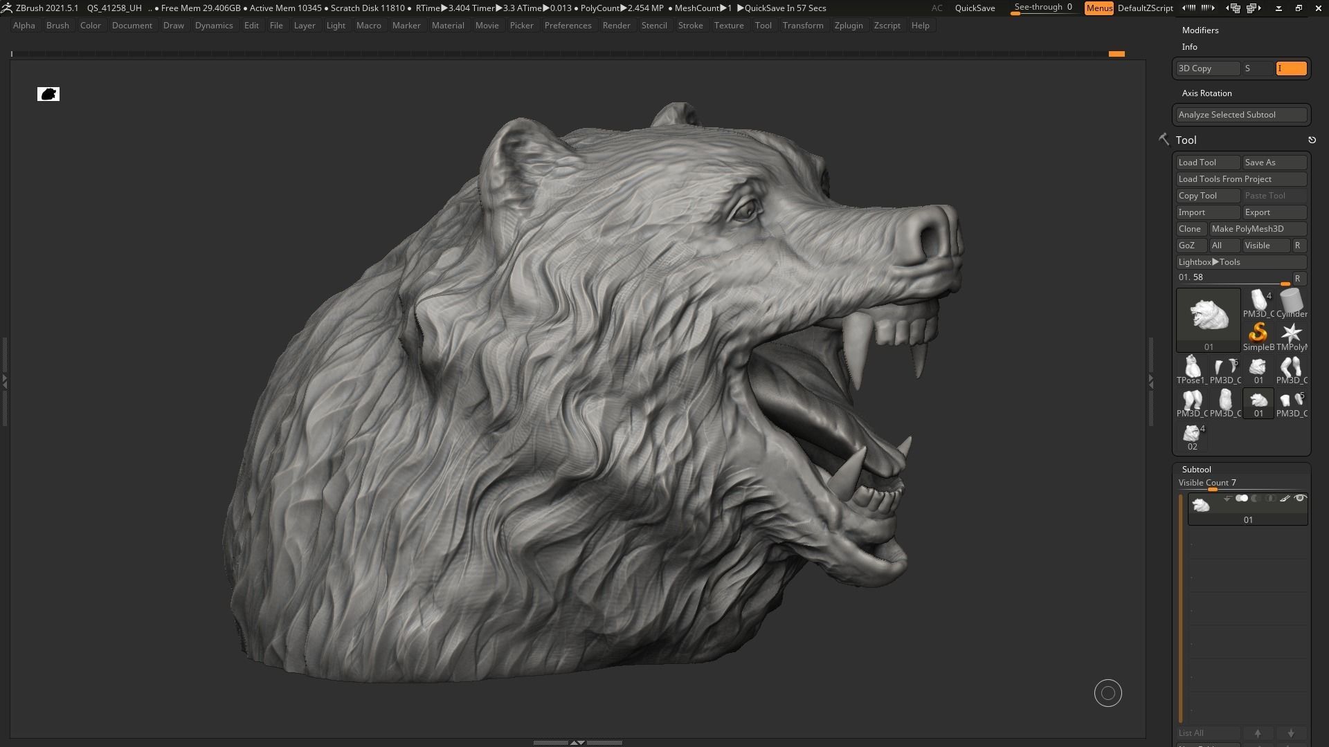 Bear Head  3D print model 3D print model_9