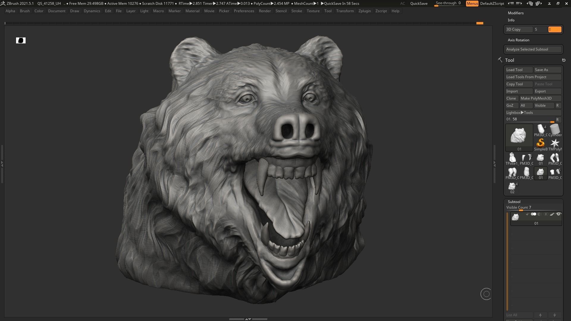 Bear Head  3D print model 3D print model_6