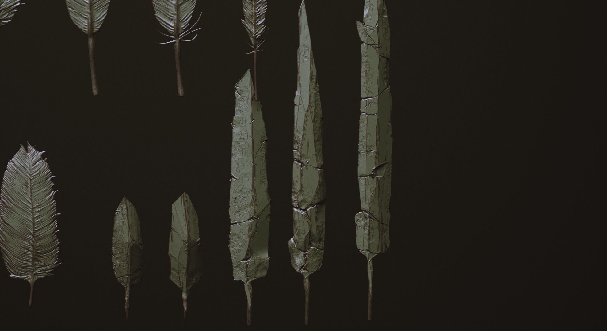 FEATHERS - 40 High poly sculpts and IMM Brush 3D model_6