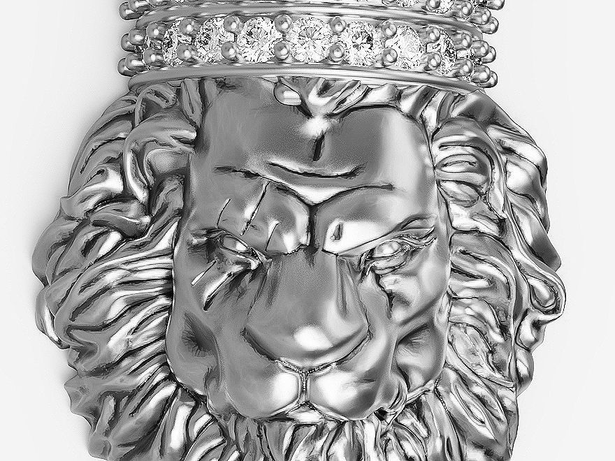 Lion king pendant  Silver Gold  Print 3D print model_13