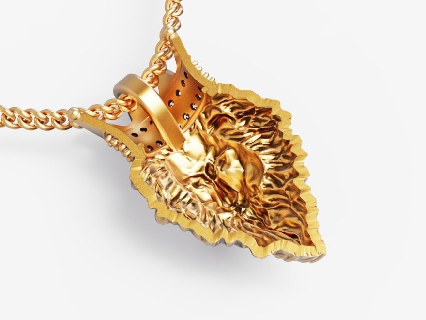 Lion king pendant  Silver Gold  Print 3D print model_6