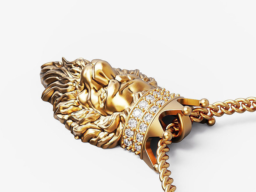 Lion king pendant  Silver Gold  Print 3D print model_5