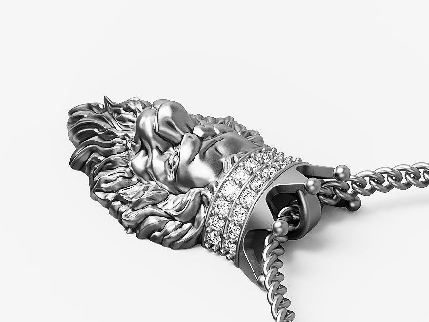 Lion king pendant  Silver Gold  Print 3D print model_10
