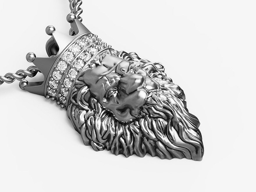 Lion king pendant  Silver Gold  Print 3D print model_11