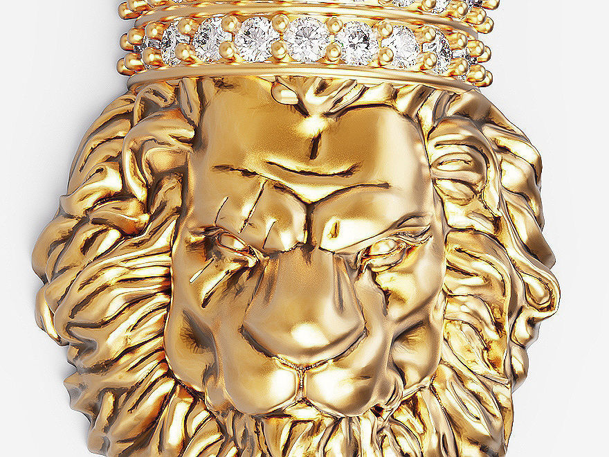 Lion king pendant  Silver Gold  Print 3D print model_3