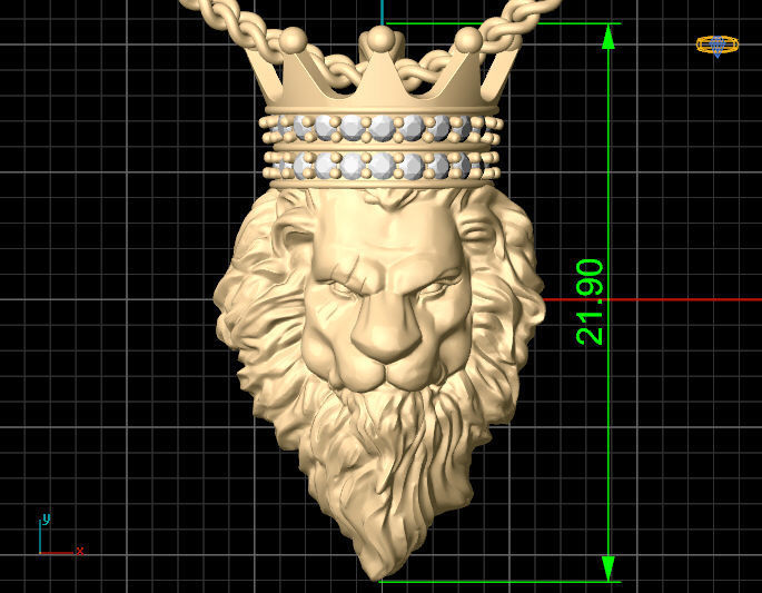 Lion king pendant  Silver Gold  Print 3D print model_7