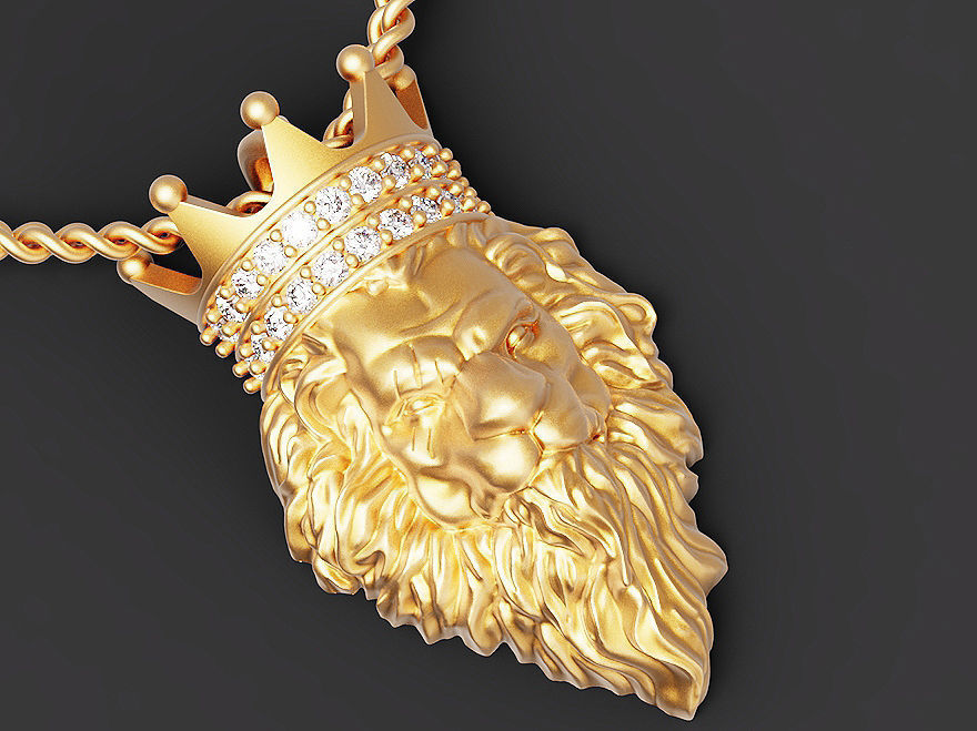 Lion king pendant  Silver Gold  Print 3D print model_1