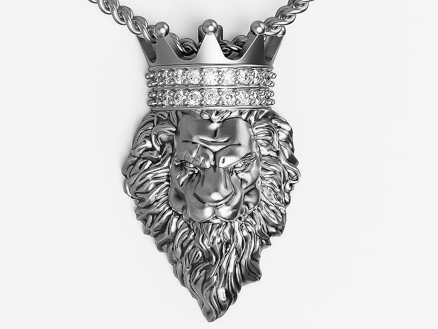 Lion king pendant  Silver Gold  Print 3D print model_12