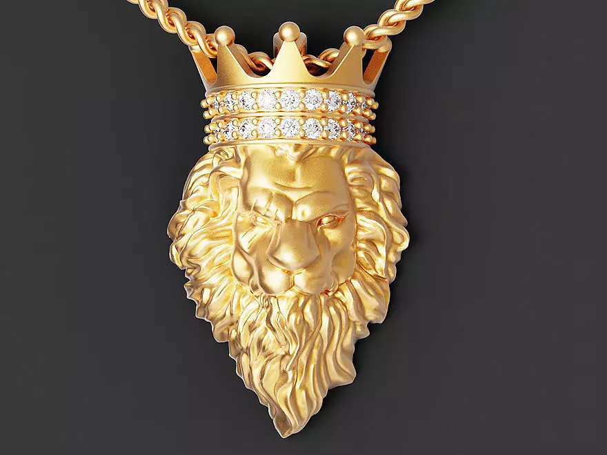 Lion king pendant  Silver Gold  Print 3D print model_0