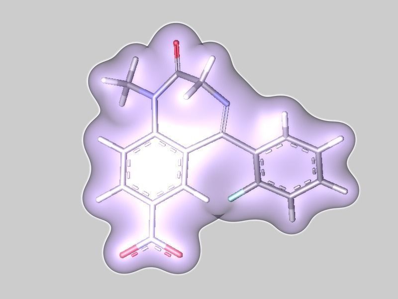 Flunitrazepam or rohypnol molecule 3D model_5