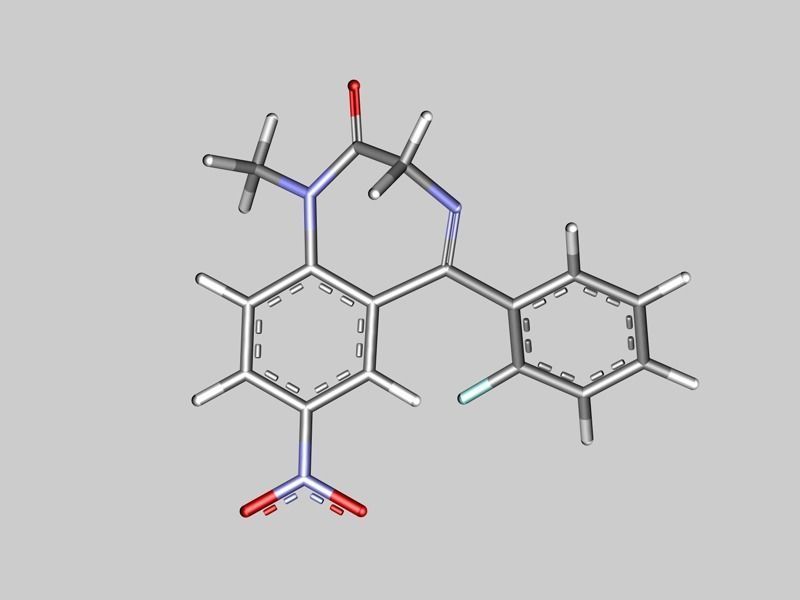 Flunitrazepam or rohypnol molecule 3D model_6