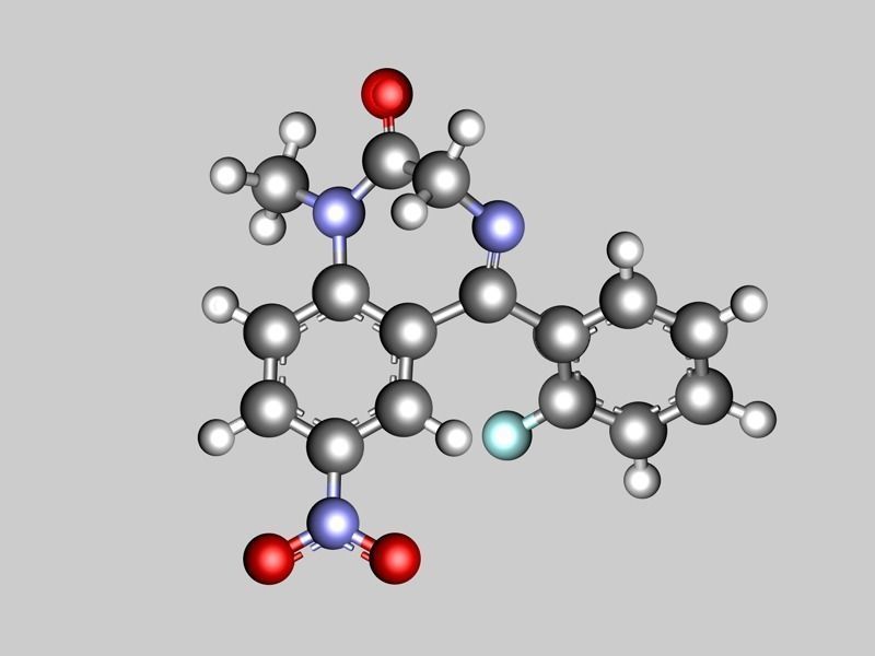Flunitrazepam or rohypnol molecule 3D model_4