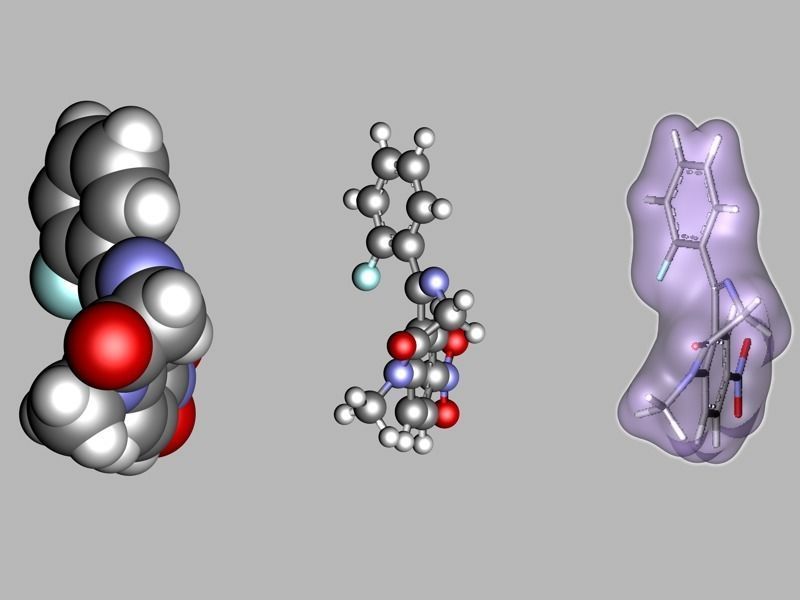 Flunitrazepam or rohypnol molecule 3D model_1