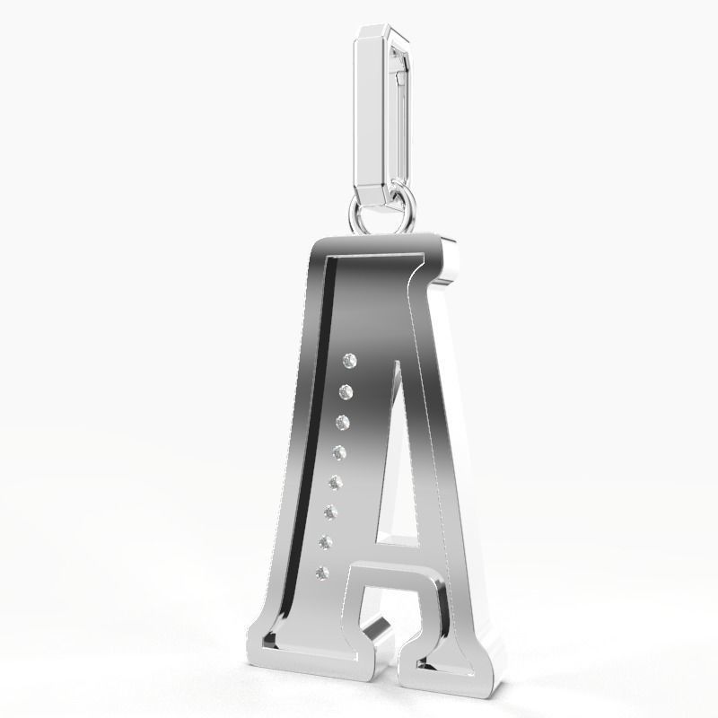 A ALPHABET SCRIPT DIAMOND PENDANT 3D print model_17