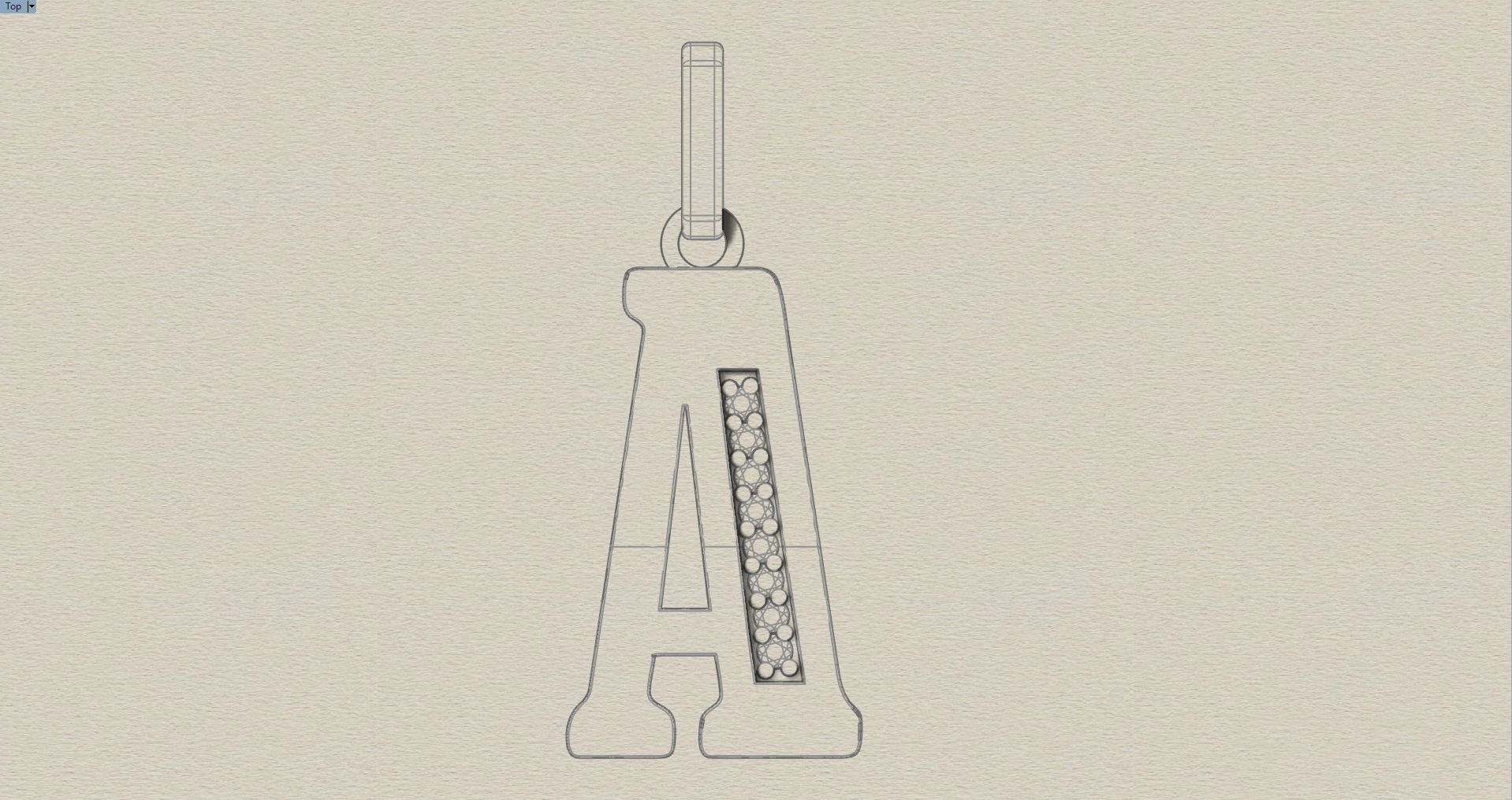 A ALPHABET SCRIPT DIAMOND PENDANT 3D print model_12